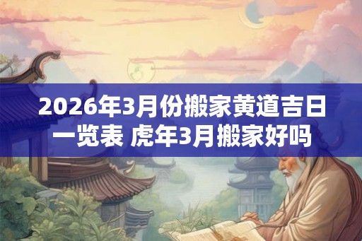 2026年3月份搬家黄道吉日一览表 虎年3月搬家好吗