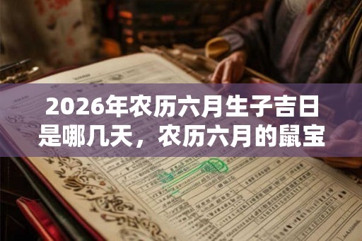2026年农历六月生子吉日是哪几天，农历六月的鼠宝宝好不好？