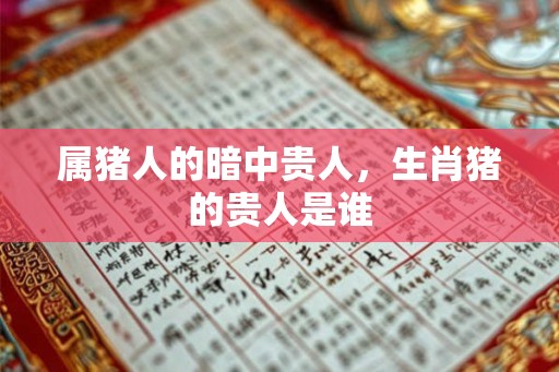 属猪人的暗中贵人，生肖猪的贵人是谁