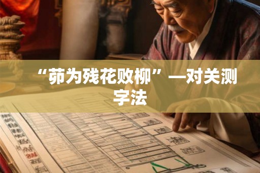 “茆为残花败柳”—对关测字法