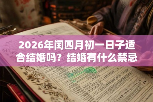 2026年闰四月初一日子适合结婚吗？结婚有什么禁忌？