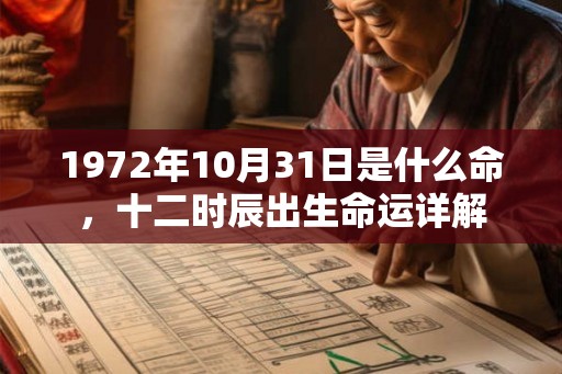 1972年10月31日是什么命,十二时辰出生命运详解 1972年10月31日是什么命,十二时辰出生命运详解