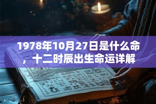 1978年10月27日是什么命，十二时辰出生命运详解