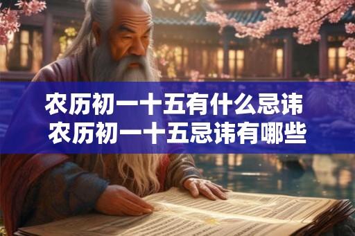 农历初一十五有什么忌讳 农历初一十五忌讳有哪些