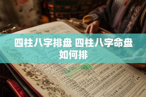 四柱八字排盘 四柱八字命盘如何排