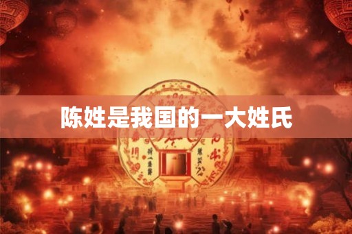 陈姓是我国的一大姓氏