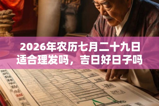 2026年农历七月二十九日适合理发吗，吉日好日子吗？