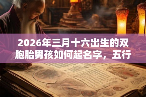 2026年三月十六出生的双胞胎男孩如何起名字，五行属什么