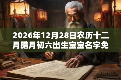2026年12月28日农历十二月腊月初六出生宝宝名字免费起名