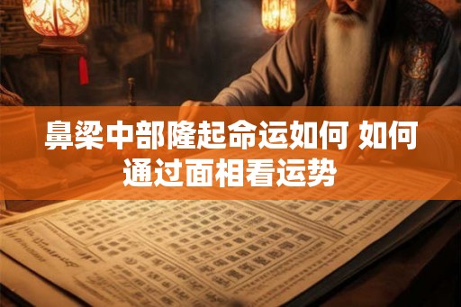 鼻梁中部隆起命运如何 如何通过面相看运势