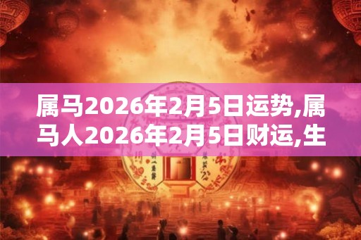 属马2026年2月5日运势,属马人2026年2月5日财运,生肖马2026年2月5日运势