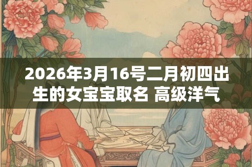 2026年3月16号二月初四出生的女宝宝取名 高级洋气的女孩名字