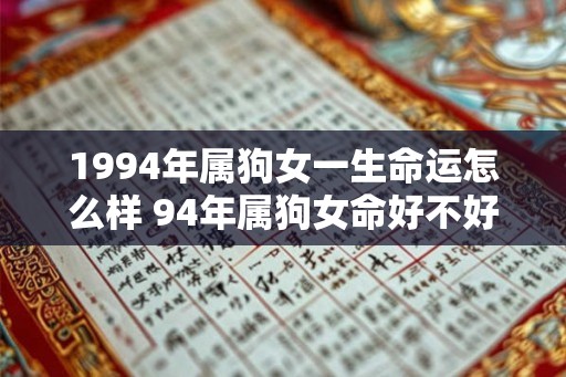 1994年属狗女一生命运怎么样 94年属狗女命好不好