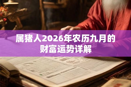 属猪人2026年农历九月的财富运势详解