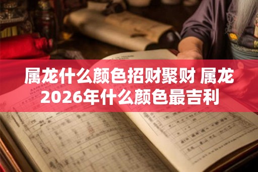 属龙什么颜色招财聚财 属龙2026年什么颜色最吉利 属龙什么颜色招财聚财 属龙2026年什么颜色最吉利