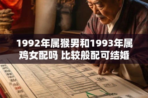 1992年属猴男和1993年属鸡女配吗 比较般配可结婚
