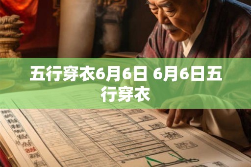 五行穿衣6月6日 6月6日五行穿衣