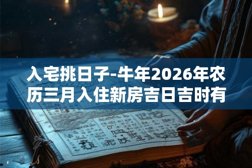 入宅挑日子-牛年2026年农历三月入住新房吉日吉时有哪些