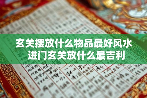 玄关摆放什么物品最好风水  进门玄关放什么最吉利