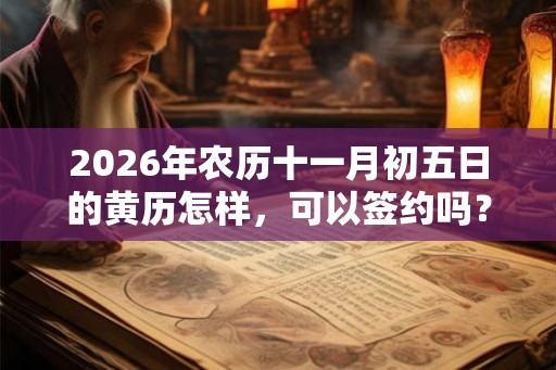 2026年农历十一月初五日的黄历怎样，可以签约吗？