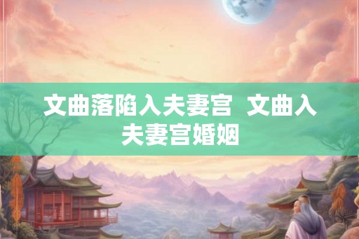 文曲落陷入夫妻宫  文曲入夫妻宫婚姻