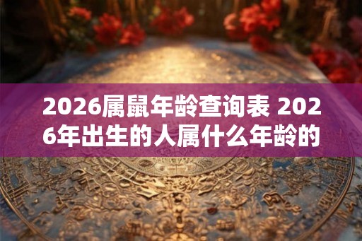 2026属鼠年龄查询表 2026年出生的人属什么年龄的鼠