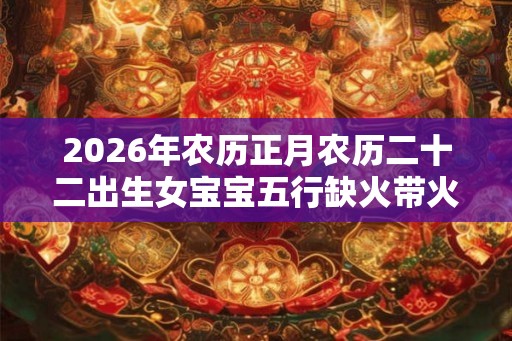 2026年农历正月农历二十二出生女宝宝五行缺火带火字旁的名字