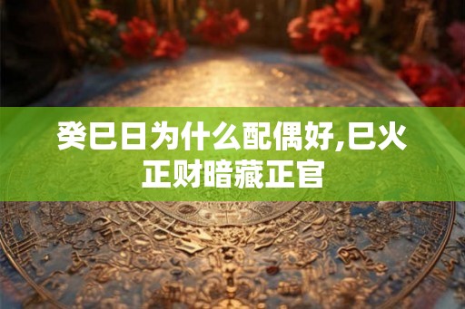 癸巳日为什么配偶好,巳火正财暗藏正官