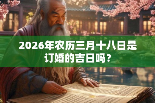 2026年农历三月十八日是订婚的吉日吗？