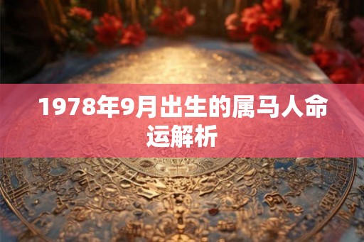1978年9月出生的属马人命运解析