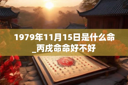 1979年11月15日是什么命_丙戌命命好不好