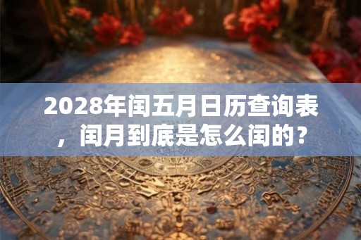 2028年闰五月日历查询表，闰月到底是怎么闰的？