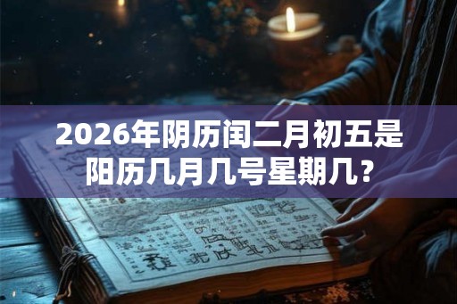 2026年阴历闰二月初五是阳历几月几号星期几? 2026年阴历闰二月初五是阳历几月几号星期几?