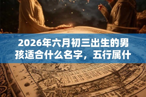 2026年六月初三出生的男孩适合什么名字，五行属什么