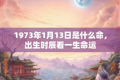 1973年1月13日是什么命，出生时辰看一生命运