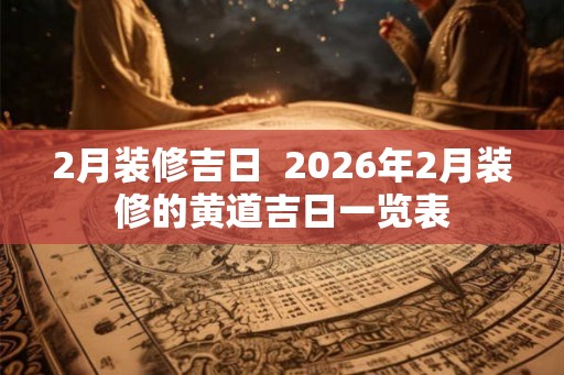 2月装修吉日  2026年2月装修的黄道吉日一览表