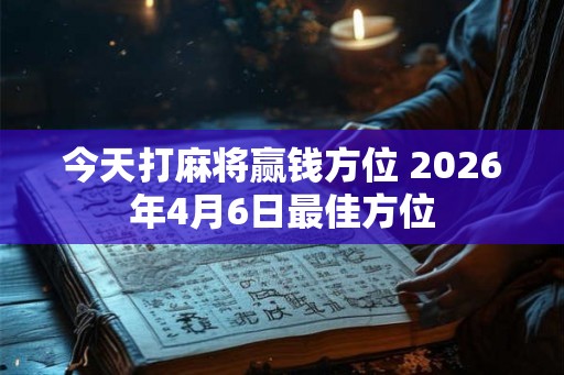 今天打麻将赢钱方位 2026年4月6日最佳方位