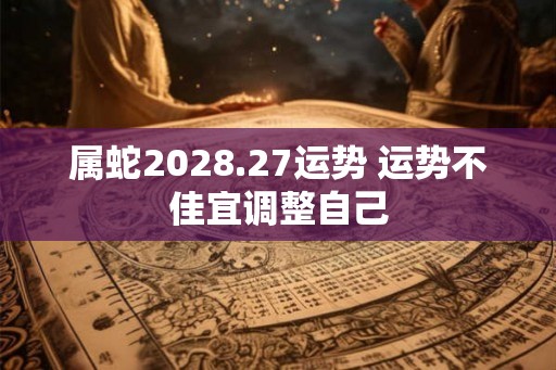 属蛇2028.27运势 运势不佳宜调整自己