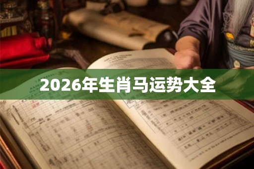 2026年生肖马运势大全