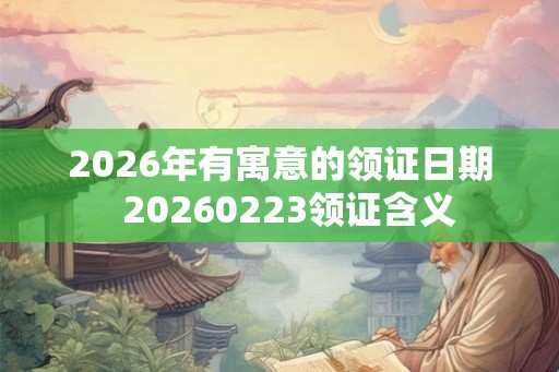 2026年有寓意的领证日期  20260223领证含义