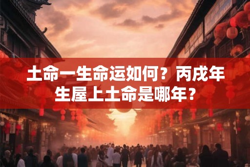 土命一生命运如何？丙戌年生屋上土命是哪年？