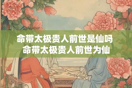 命带太极贵人前世是仙吗 命带太极贵人前世为仙