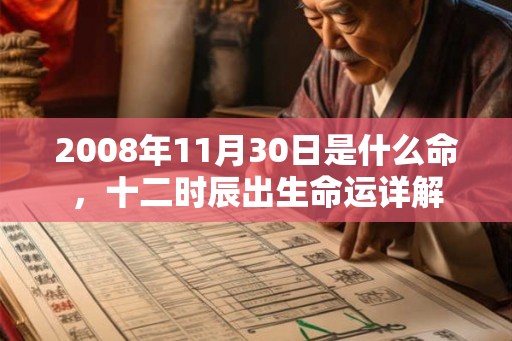 2008年11月30日是什么命,十二时辰出生命运详解 2008年11月30日是什么命,十二时辰出生命运详解