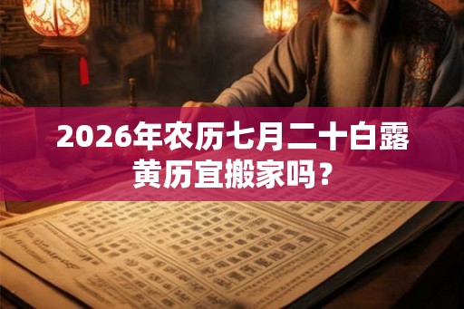2026年农历七月二十白露黄历宜搬家吗？