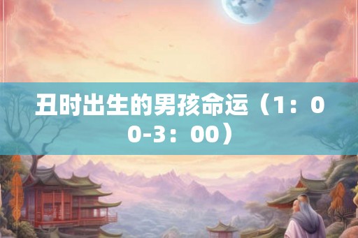 丑时出生的男孩命运（1：00-3：00）