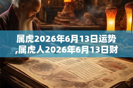 属虎2026年6月13日运势,属虎人2026年6月13日财运,生肖虎2026年6月13日运势