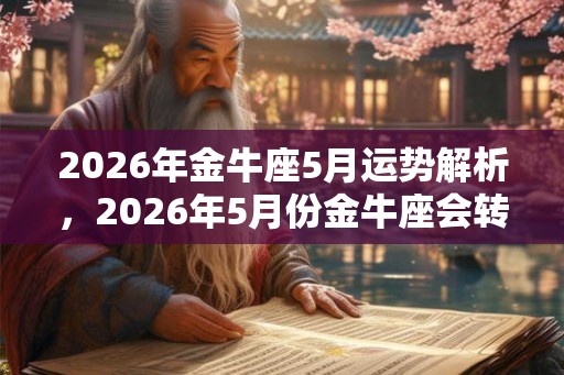 2026年金牛座5月运势解析，2026年5月份金牛座会转运吗？
