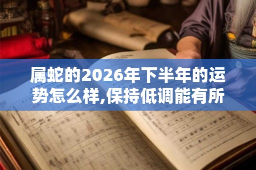 属蛇的2026年下半年的运势怎么样,保持低调能有所成