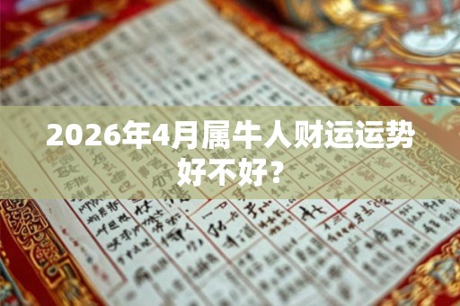 2026年4月属牛人财运运势好不好？