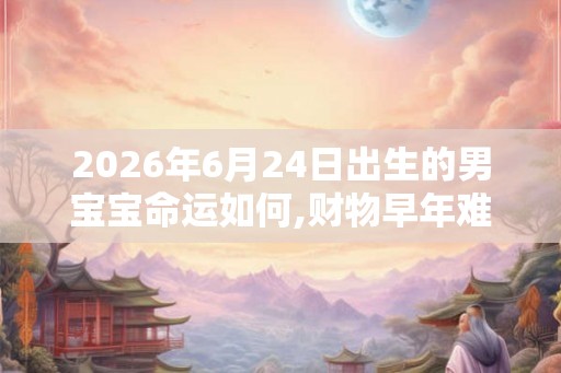 2026年6月24日出生的男宝宝命运如何,财物早年难聚